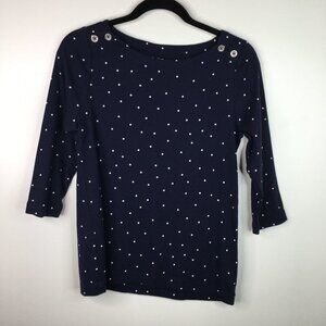 Croft & Barrow Womens Polka Dot Top Size PM